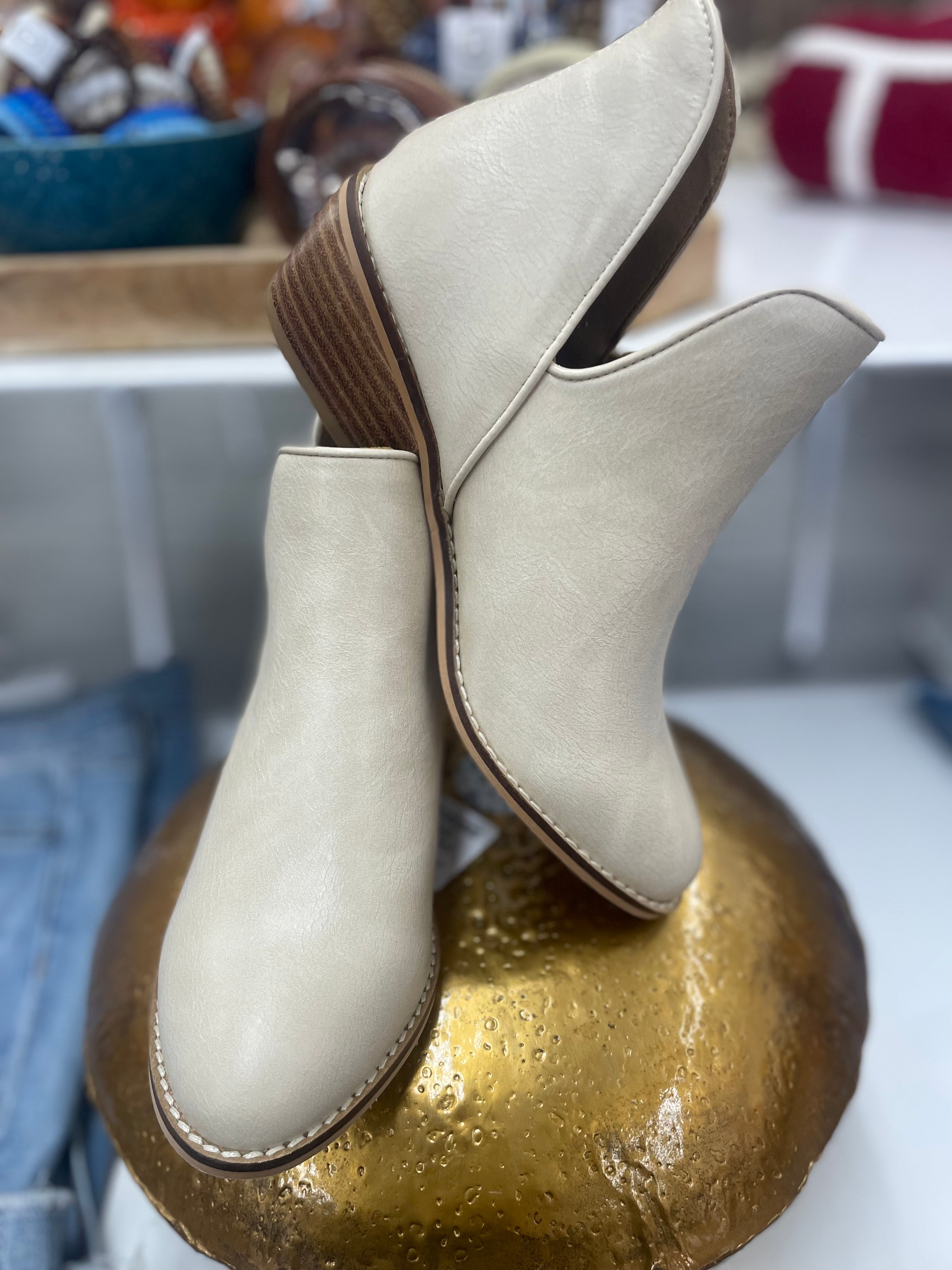 Corkys Room Service Booties in Washed Silver Metallic