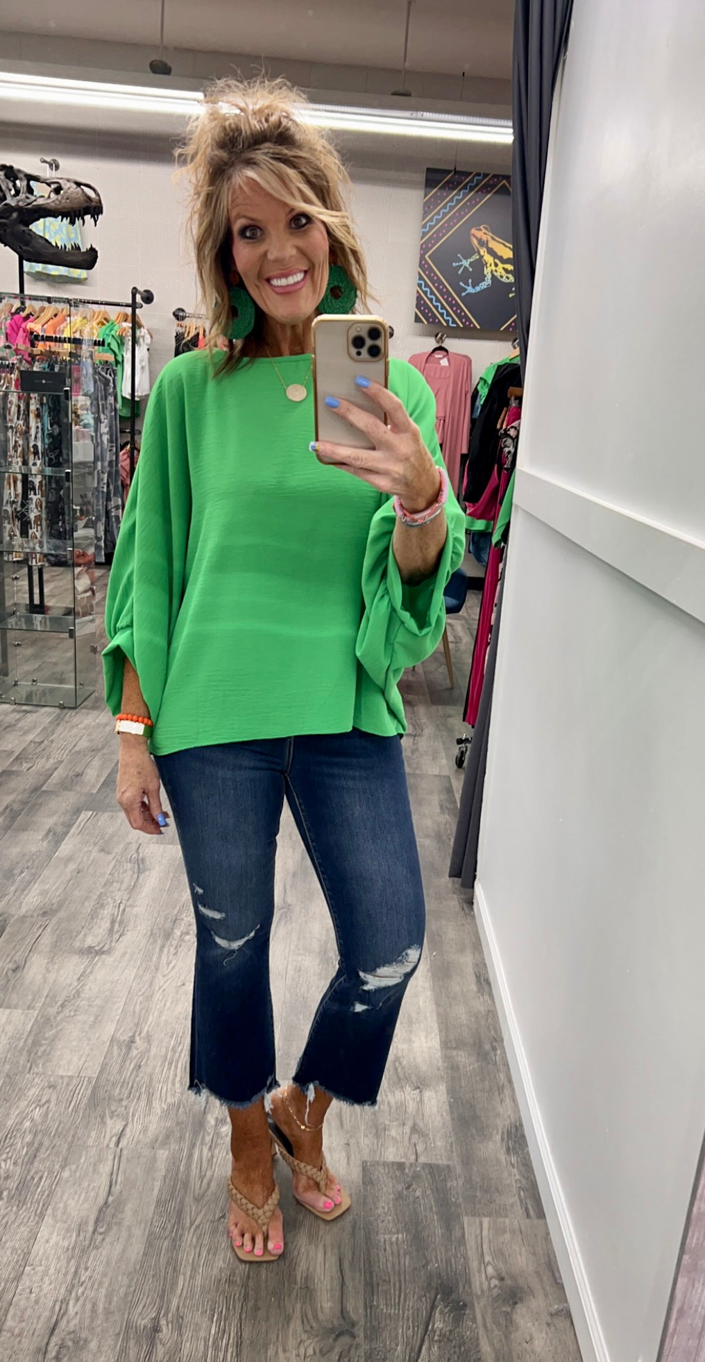 The Jennifer Top Kelly Green BennysBoutique